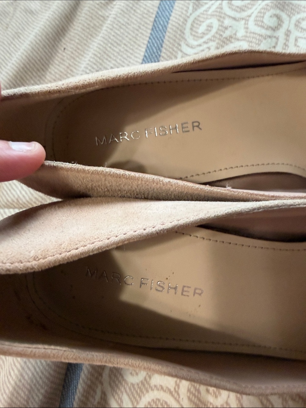 Marc Fisher Keri Tan Suede Leather Upper Pointed-Toe Heels Pumps Size 7 M - Picture 6 of 7